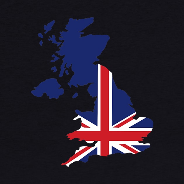 Great Britain UK map flag by Designzz